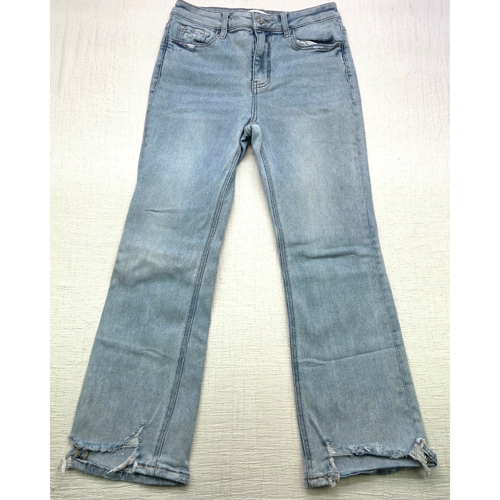 Lovervet by Vervet Light Wash Distressed Straight Leg Jeans Size 28/7 LV1053